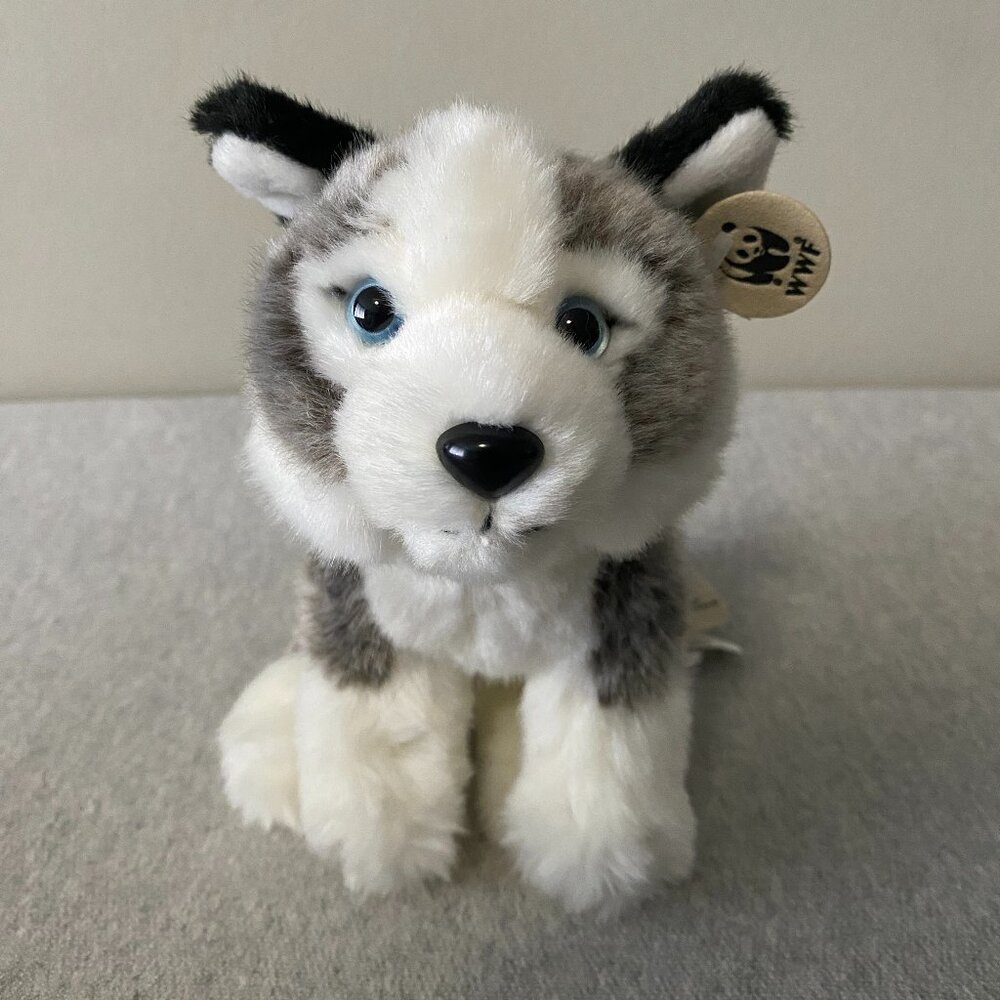 NWOT WWF World Wildlife Fund Wolf Husky Dog Plush Shoppers Drug Mart Import 6"